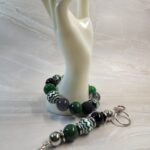 Green & Black Bubblegum Bracelet & Keychain Set